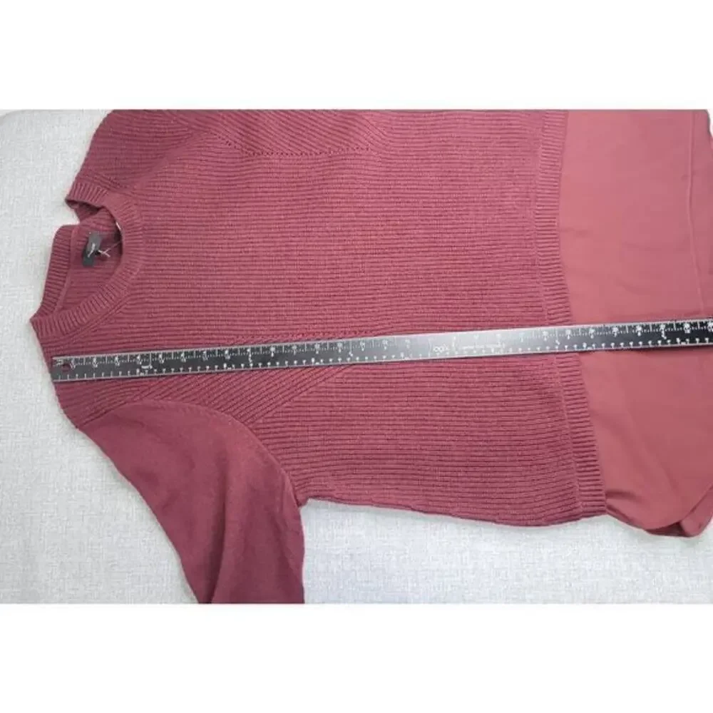 Ann Taylor Sweater Womens Pull Over Wool Blend Mixed‎ Media Burgundy 2XL